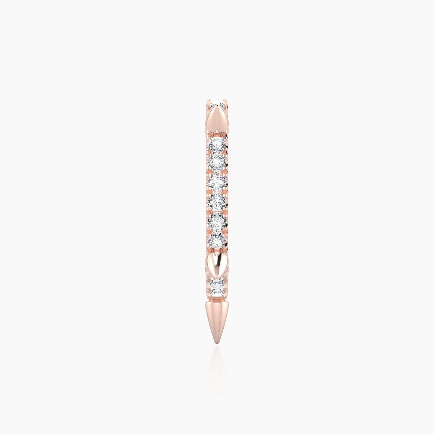 Kuan | 18k Rose Gold 9.5 mm Spike Diamond Hoop Piercing