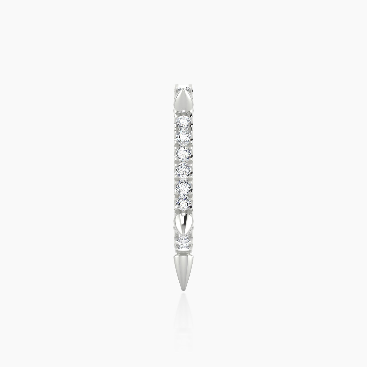 Kuan | 18k White Gold 9.5 mm Spike Diamond Hoop Piercing