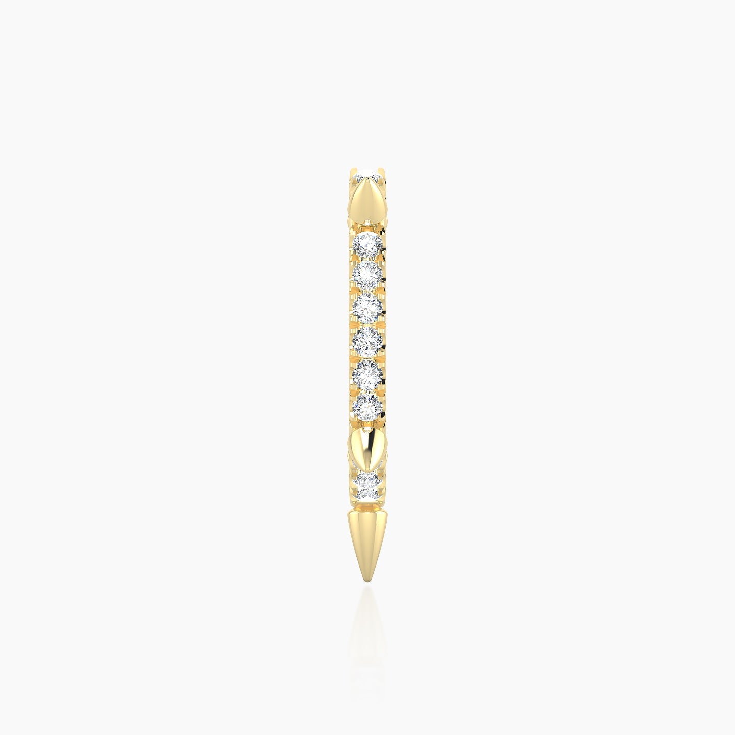 Kuan | 18k Yellow Gold 9.5 mm Spike Diamond Hoop Piercing