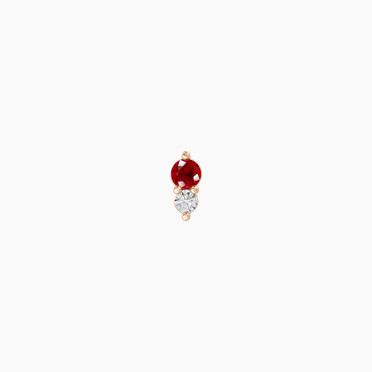 Laetitia | 18k Rose Gold 5 mm 4 mm Ruby & Diamond Nose Piercing