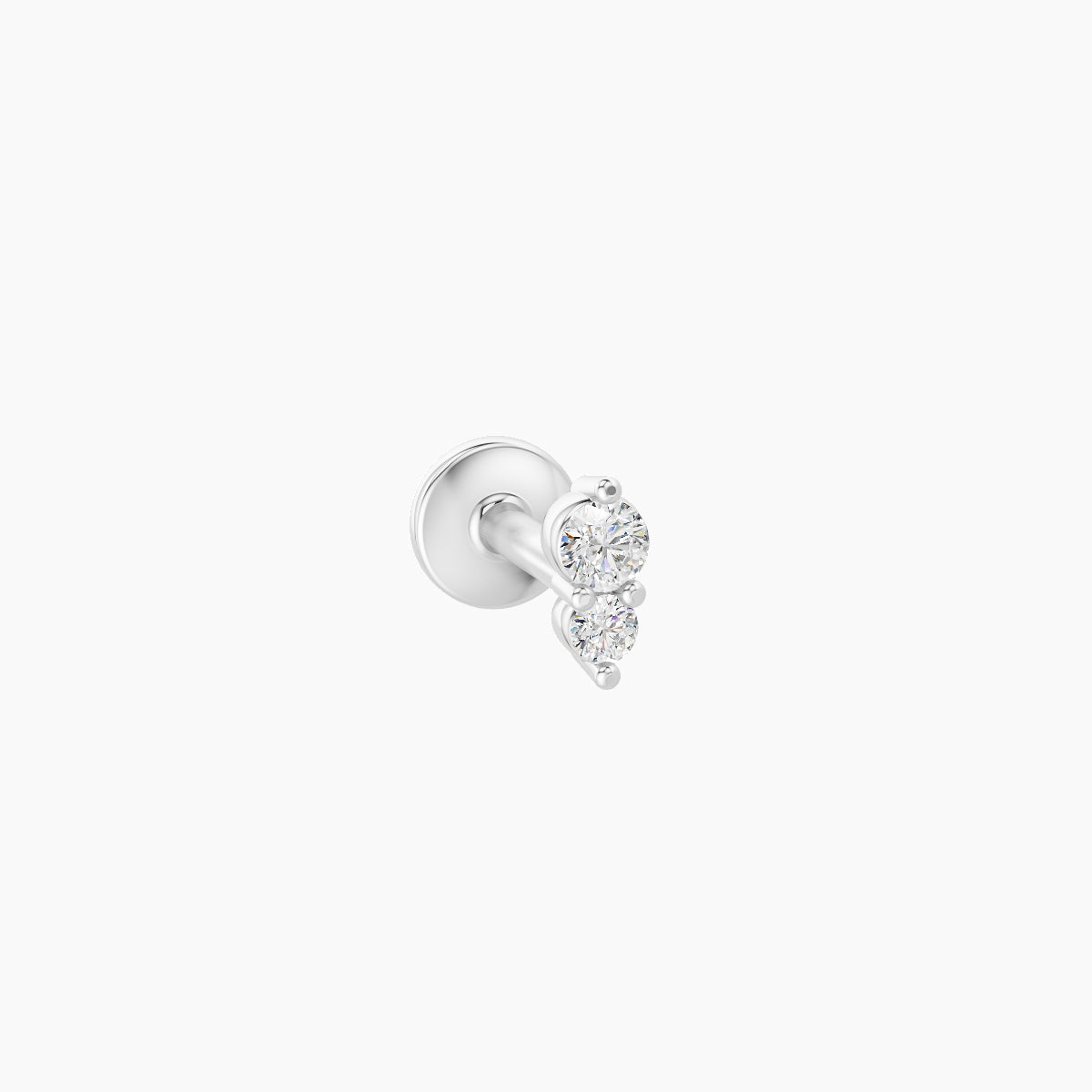 Laetitia | 18k White Gold 4 mm 5 mm Diamond Nose Piercing