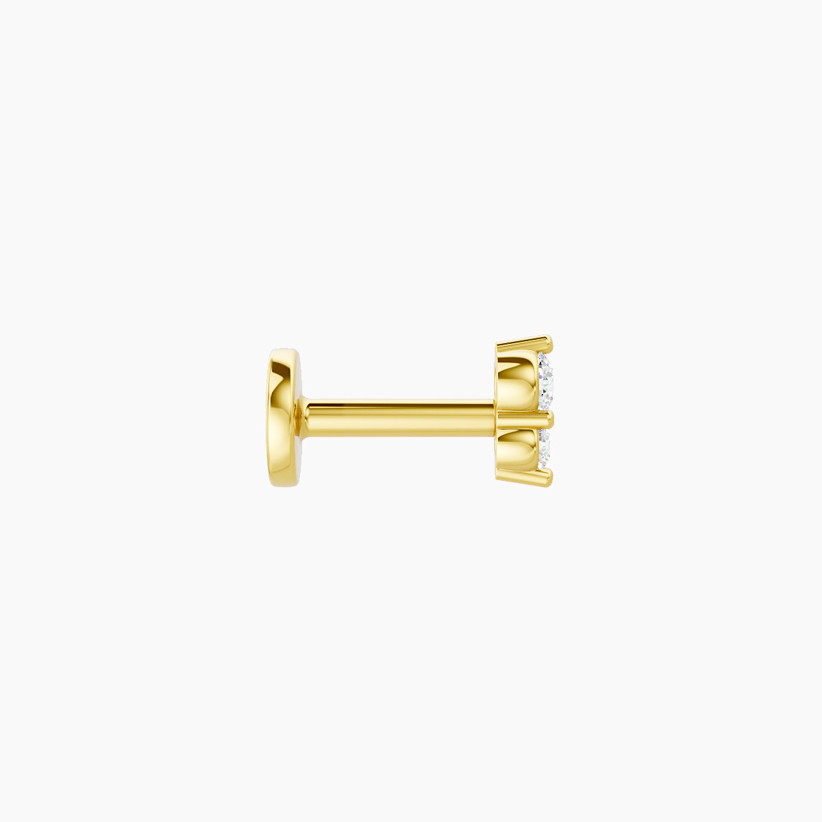 Laetitia | 18k Yellow Gold 4 mm 5 mm Diamond Nose Piercing