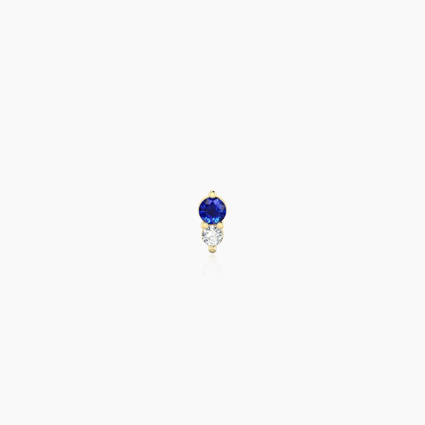 Laetitia | 18k Yellow Gold 5 mm 4 mm Sapphire & Diamond Nose Piercing