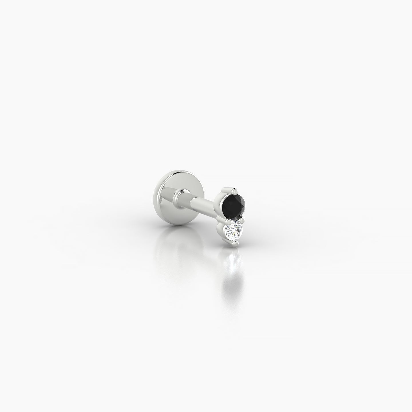 Laetitia | 18k White Gold 5 mm 4 mm Black Diamond & Diamond Nose Piercing