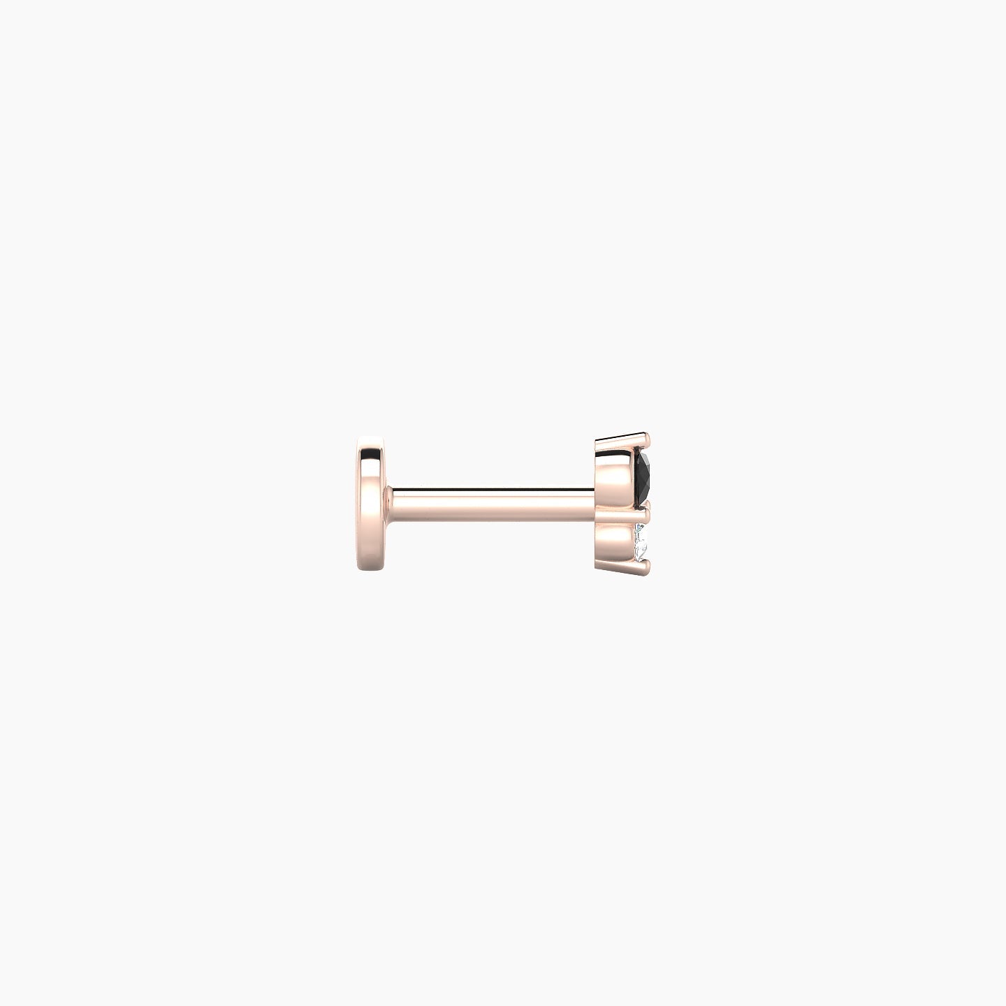 Laetitia | 18k Rose Gold 5 mm 4 mm Black Diamond & Diamond Nose Piercing