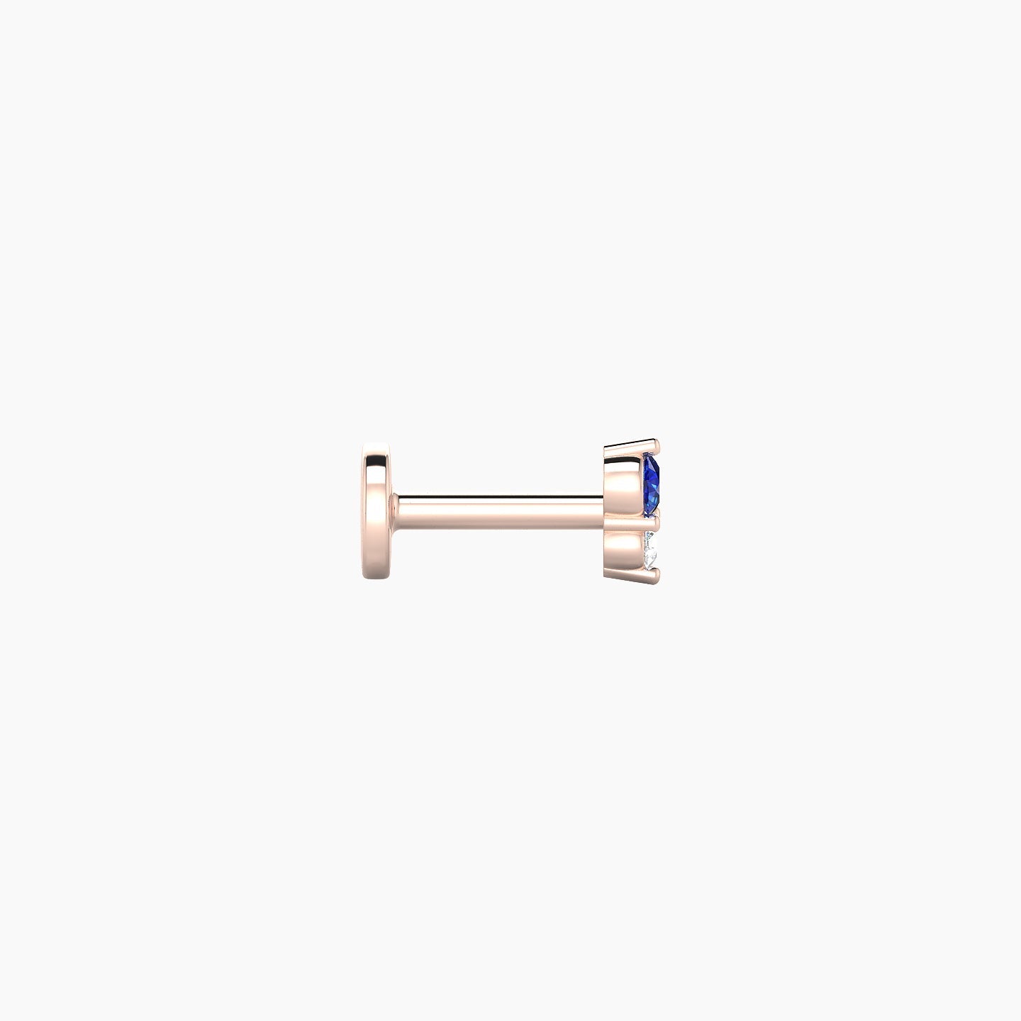 Laetitia | 18k Rose Gold 5 mm 4 mm Sapphire & Diamond Nose Piercing