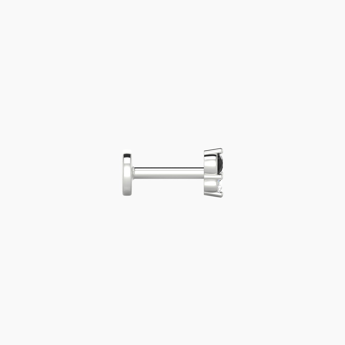 Laetitia | 18k White Gold 5 mm 4 mm Black Diamond & Diamond Nose Piercing