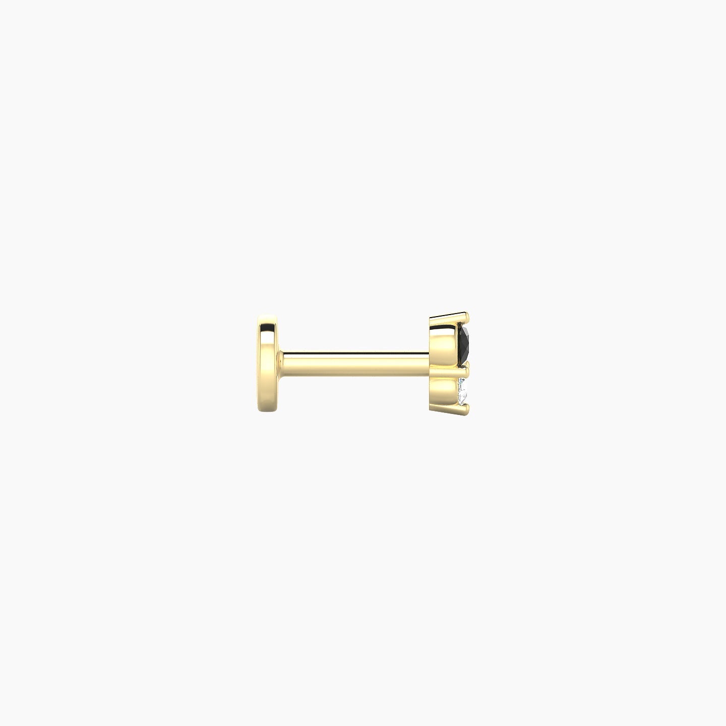 Laetitia | 18k Yellow Gold 5 mm 4 mm Black Diamond & Diamond Nose Piercing