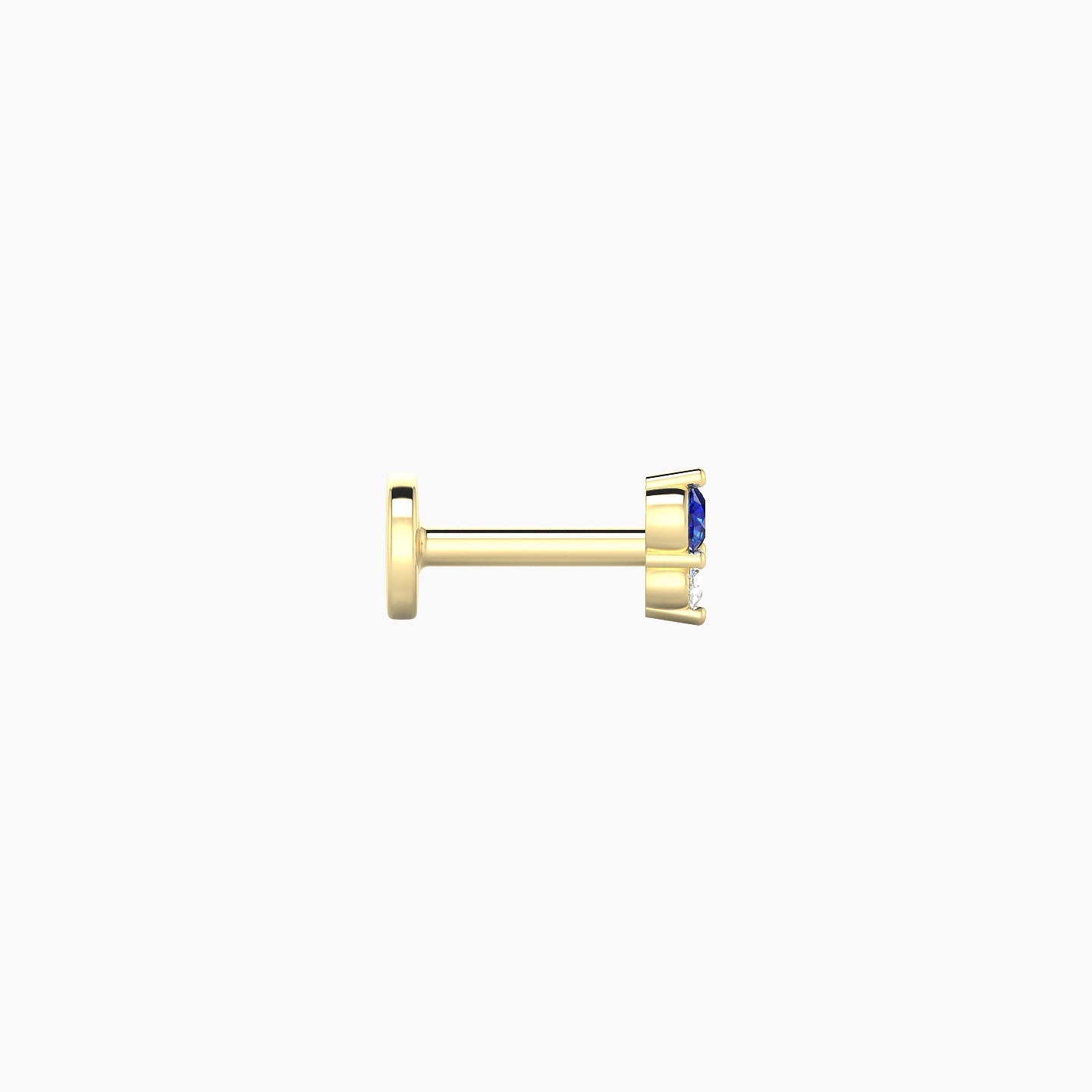 Laetitia | 18k Yellow Gold 5 mm 4 mm Sapphire & Diamond Nose Piercing