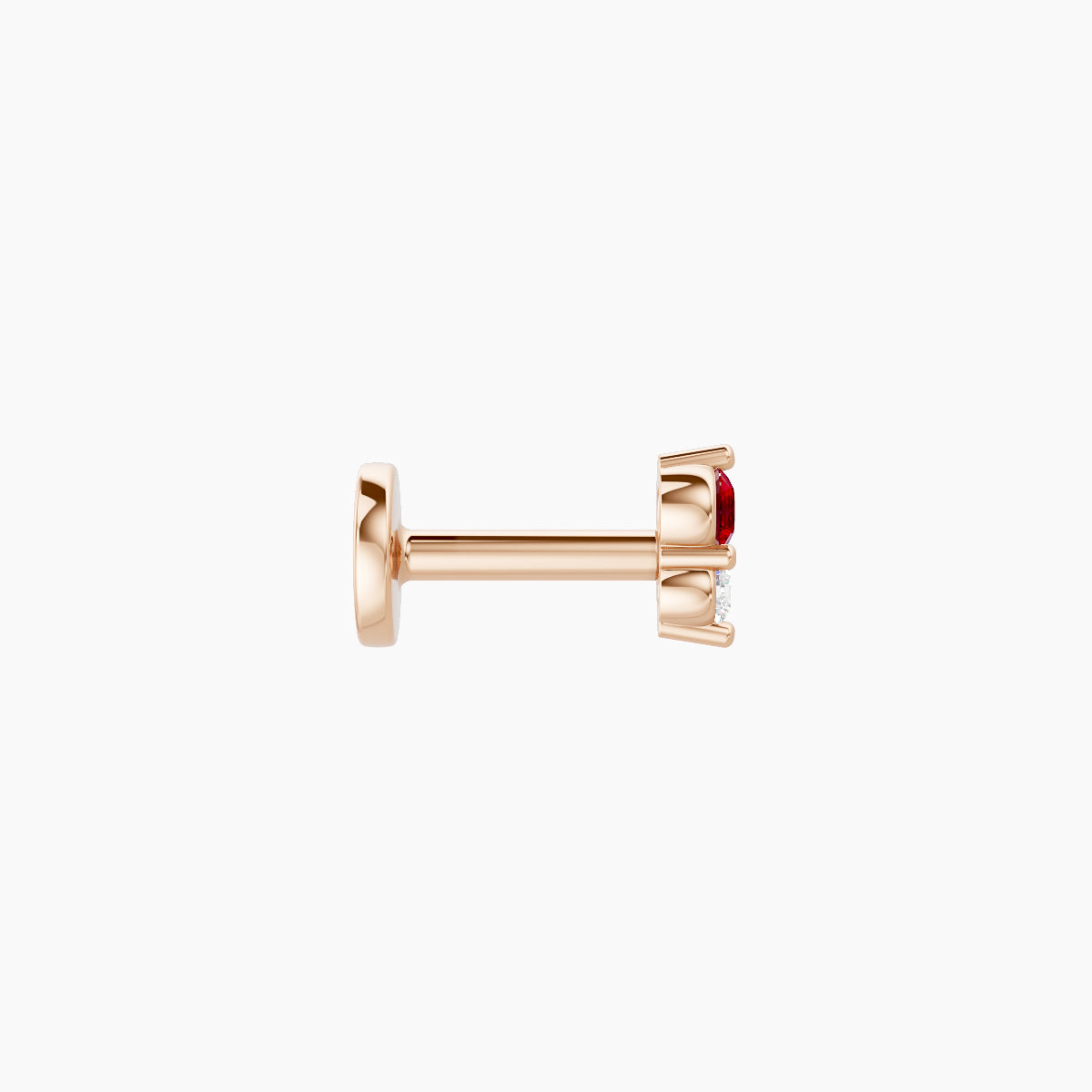 Laetitia | 18k Rose Gold 5 mm 4 mm Ruby & Diamond Piercing