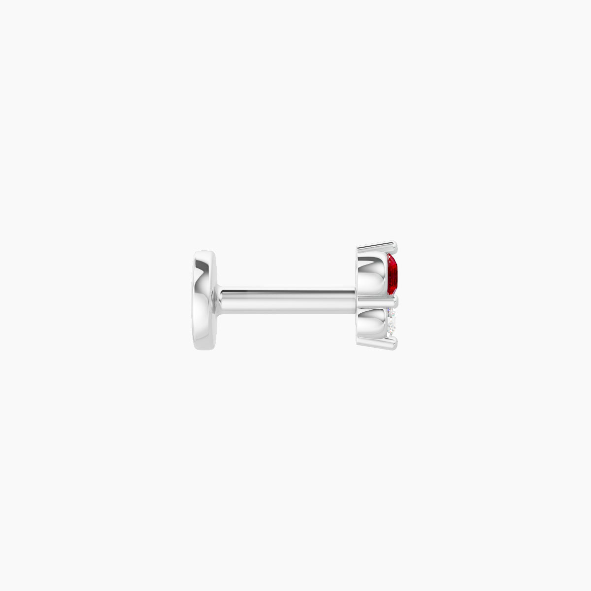 Laetitia | 18k White Gold 5 mm 4 mm Ruby & Diamond Piercing