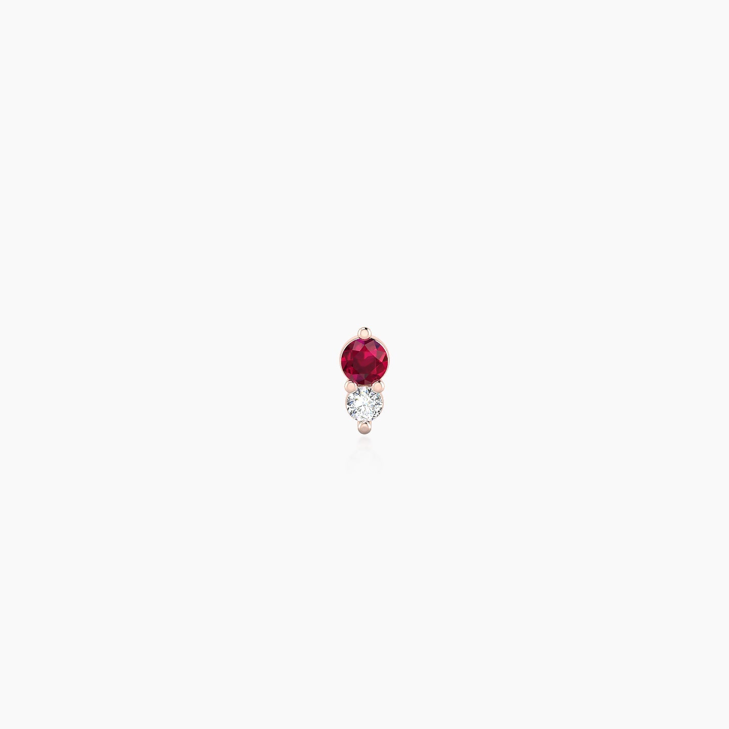 Laetitia | 18k Rose Gold 5 mm 4 mm Ruby & Diamond Piercing