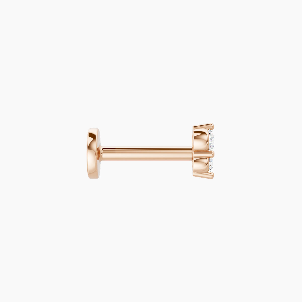 Laetitia | 18k Rose Gold 4 mm 6.5 mm Diamond Nose Piercing