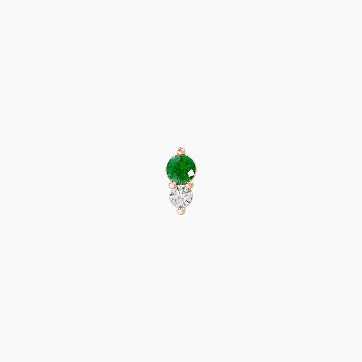 Laetitia | 18k Rose Gold 6.5 mm 4 mm Emerald & Diamond Nose Piercing