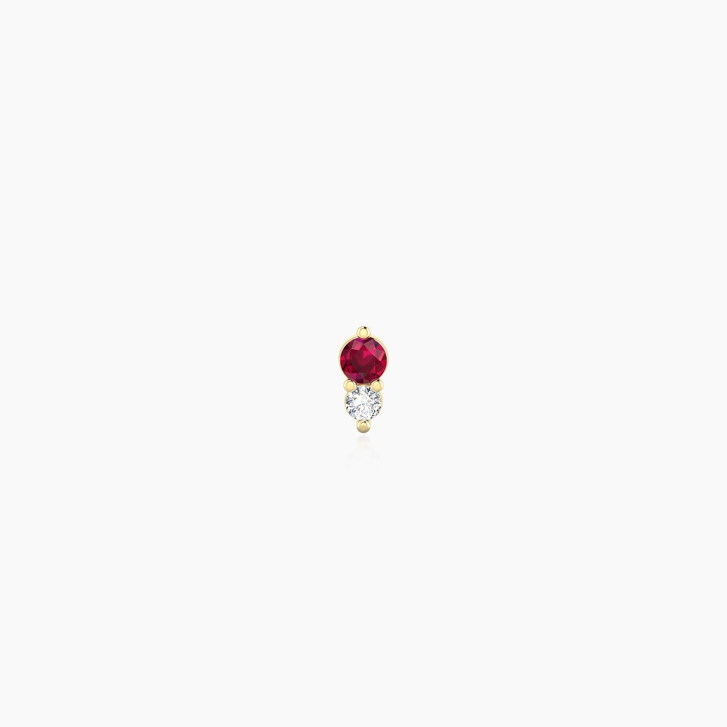 Laetitia | 18k Yellow Gold 6.5 mm 4 mm Ruby & Diamond Nose Piercing