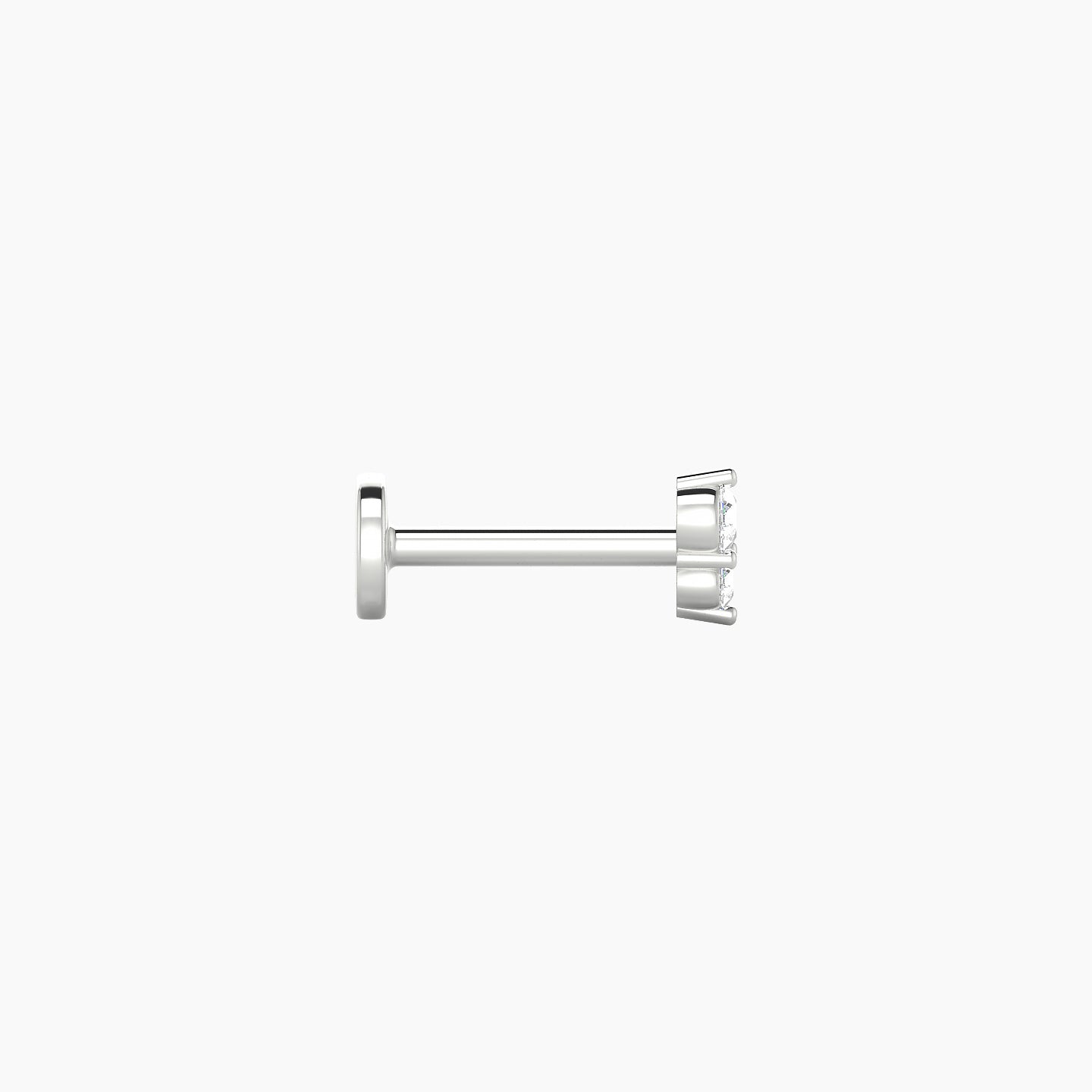 Laetitia | 18k White Gold 4 mm 6.5 mm Diamond Nose Piercing
