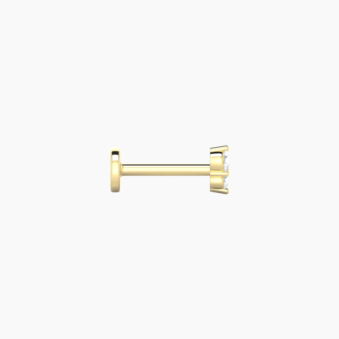 Laetitia | 18k Yellow Gold 4 mm 6.5 mm Diamond Nose Piercing