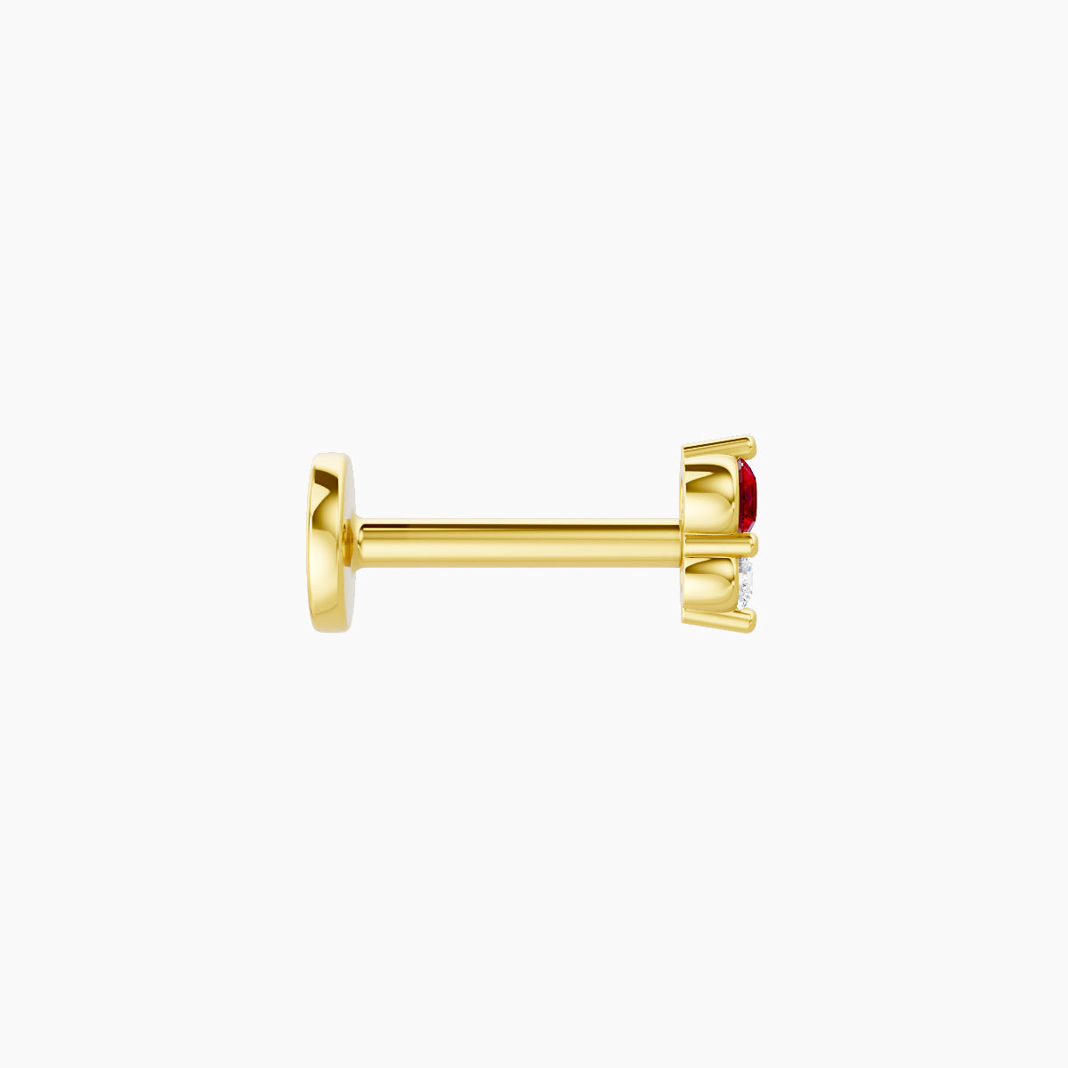 Laetitia | 18k Yellow Gold 6.5 mm 4 mm Ruby & Diamond Piercing
