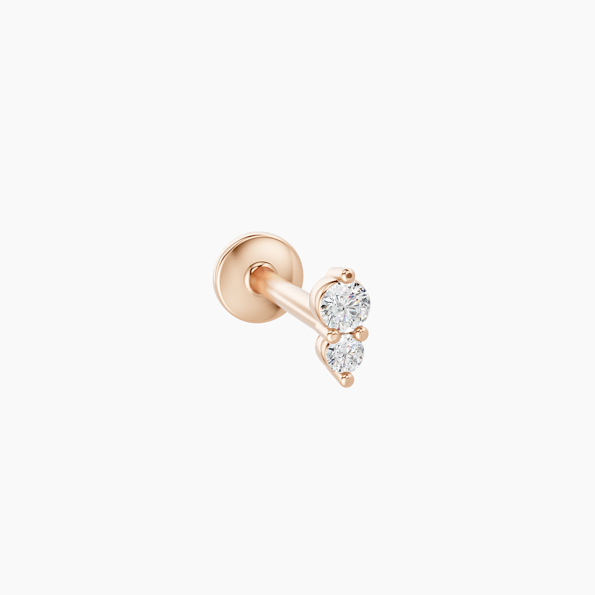 Laetitia | 18k Rose Gold 4 mm 8 mm Diamond Nose Piercing