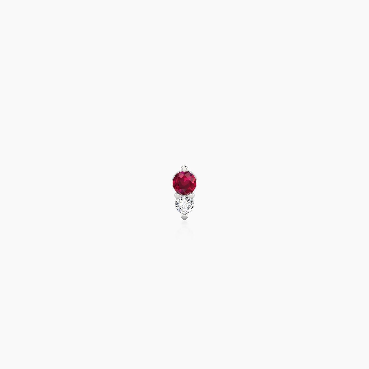 Laetitia | 18k White Gold 8 mm 4 mm Ruby & Diamond Nose Piercing