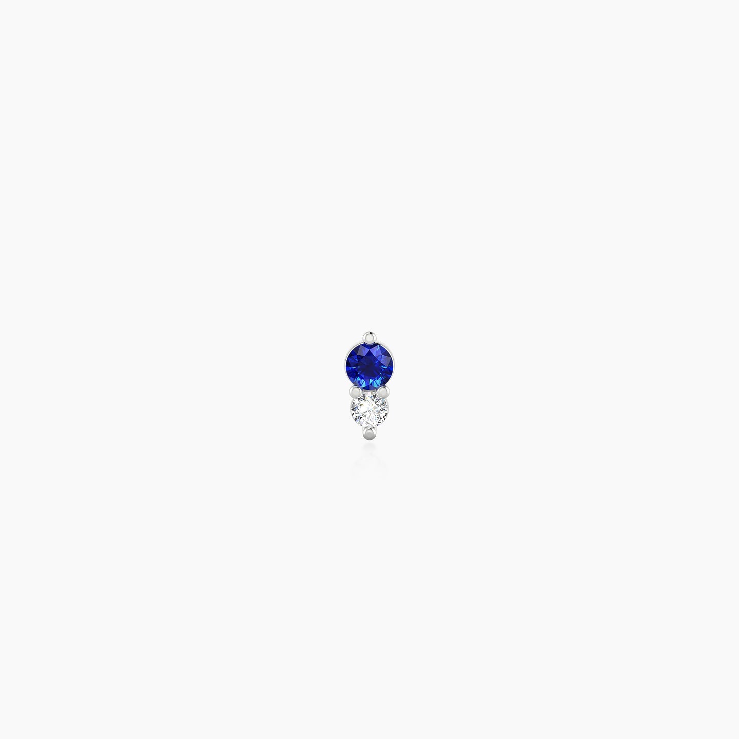 Laetitia | 18k White Gold 8 mm 4 mm Sapphire & Diamond Nose Piercing
