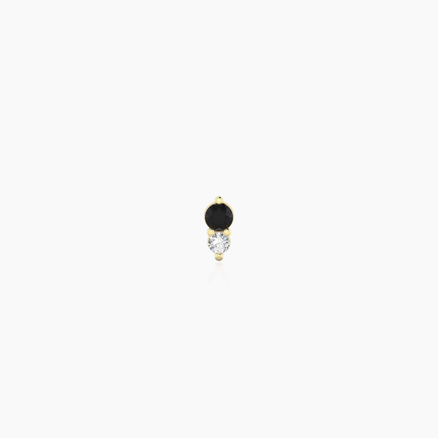 Laetitia | 18k Yellow Gold 8 mm 4 mm Black Diamond & Diamond Nose Piercing