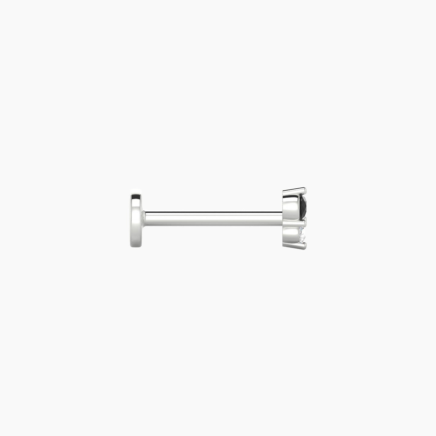 Laetitia | 18k White Gold 8 mm 4 mm Black Diamond & Diamond Nose Piercing