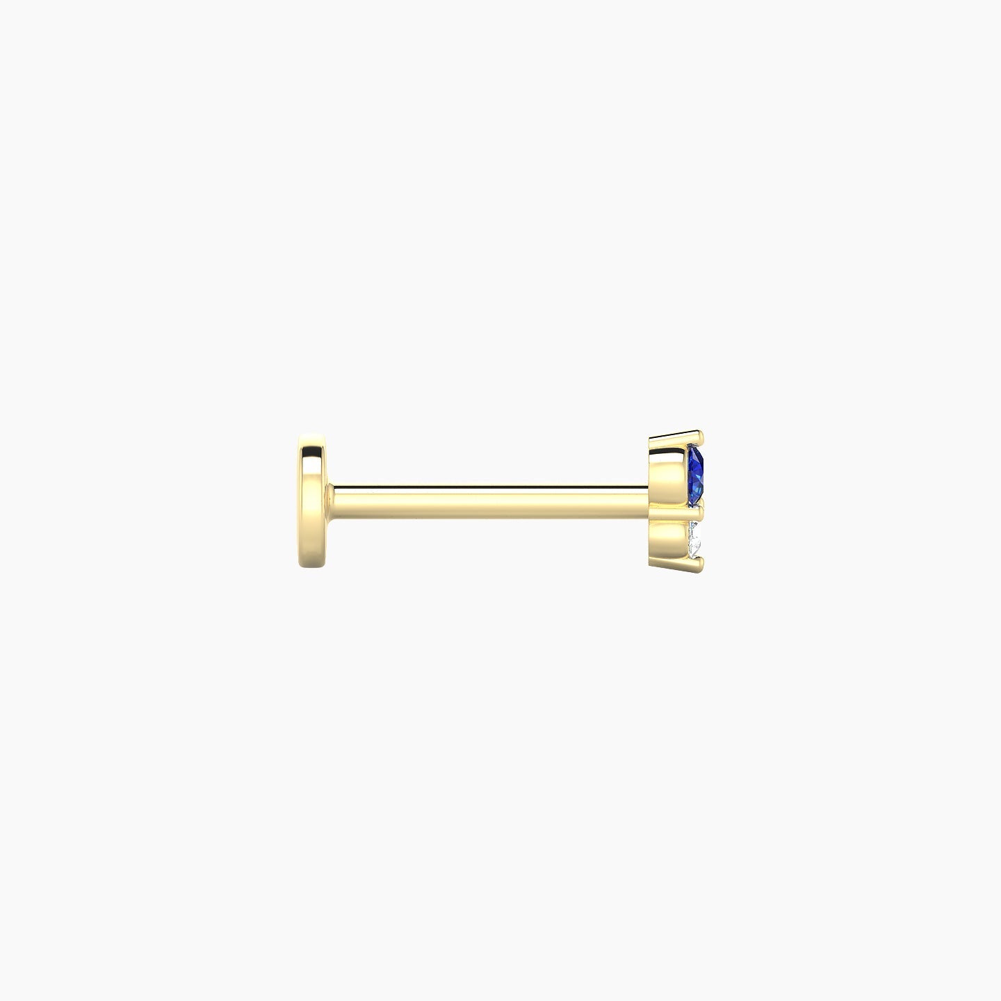 Laetitia | 18k Yellow Gold 8 mm 4 mm Sapphire & Diamond Nose Piercing