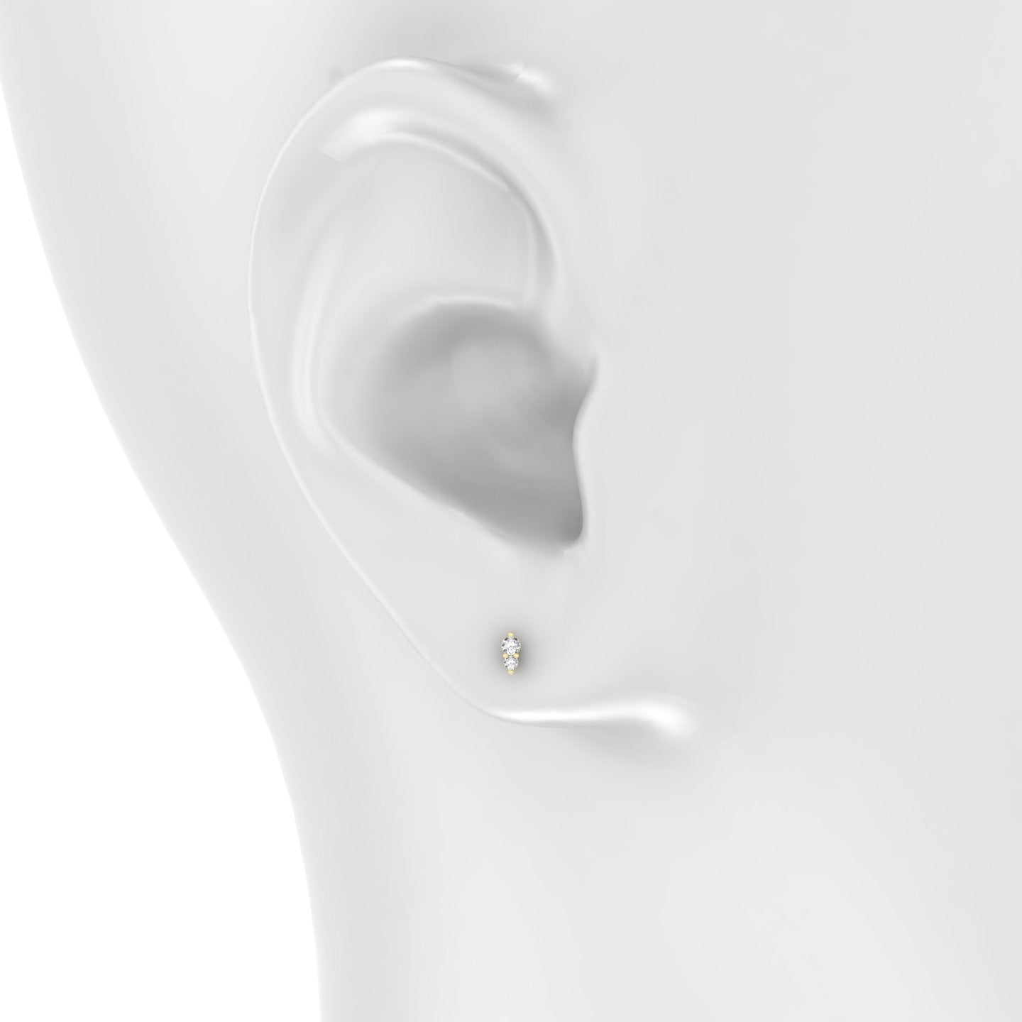 Laetitia | 18k Yellow Gold 4 mm Diamond Earring