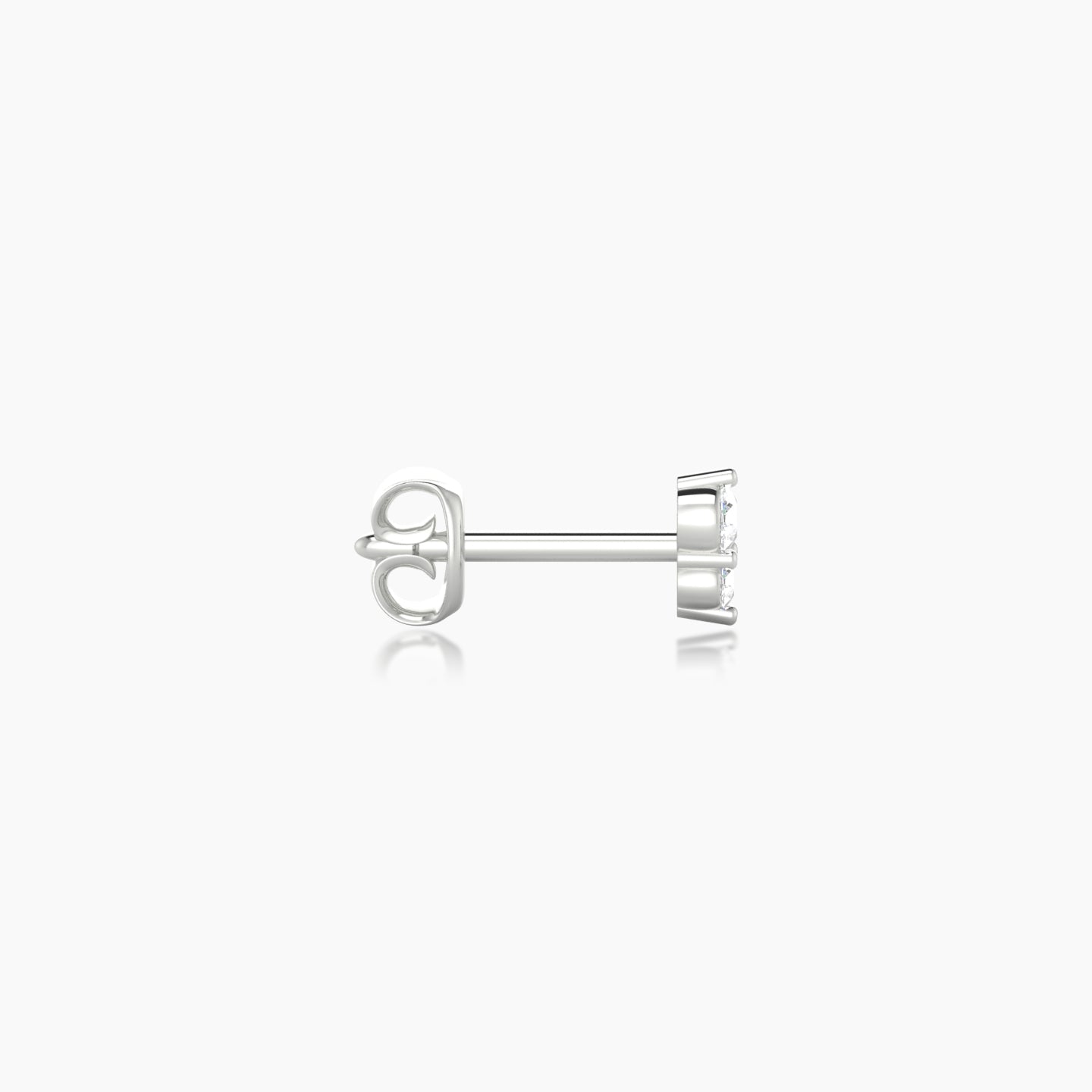 Laetitia | 18k White Gold 4 mm Diamond Earring