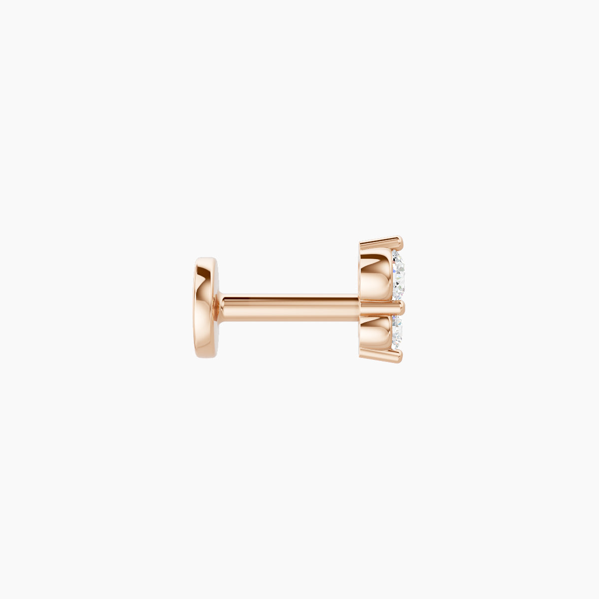 Laetitia | 18k Rose Gold 4.5 mm 5 mm Diamond Nose Piercing