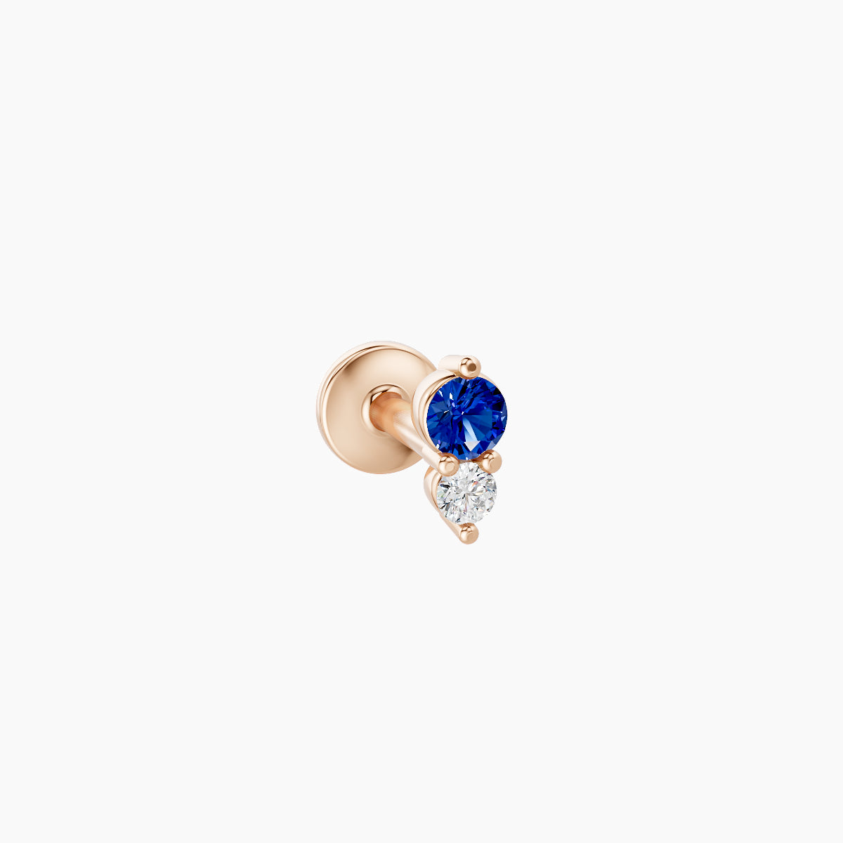 Laetitia | 18k Rose Gold 5 mm 4.5 mm Sapphire & Diamond Nose Piercing