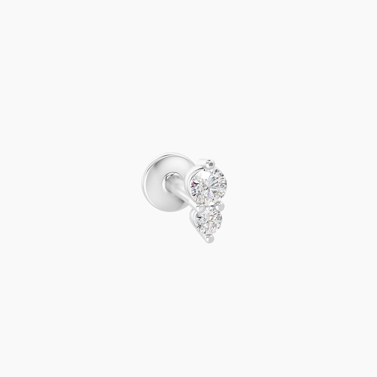 Laetitia | 18k White Gold 4.5 mm 5 mm Diamond Nose Piercing