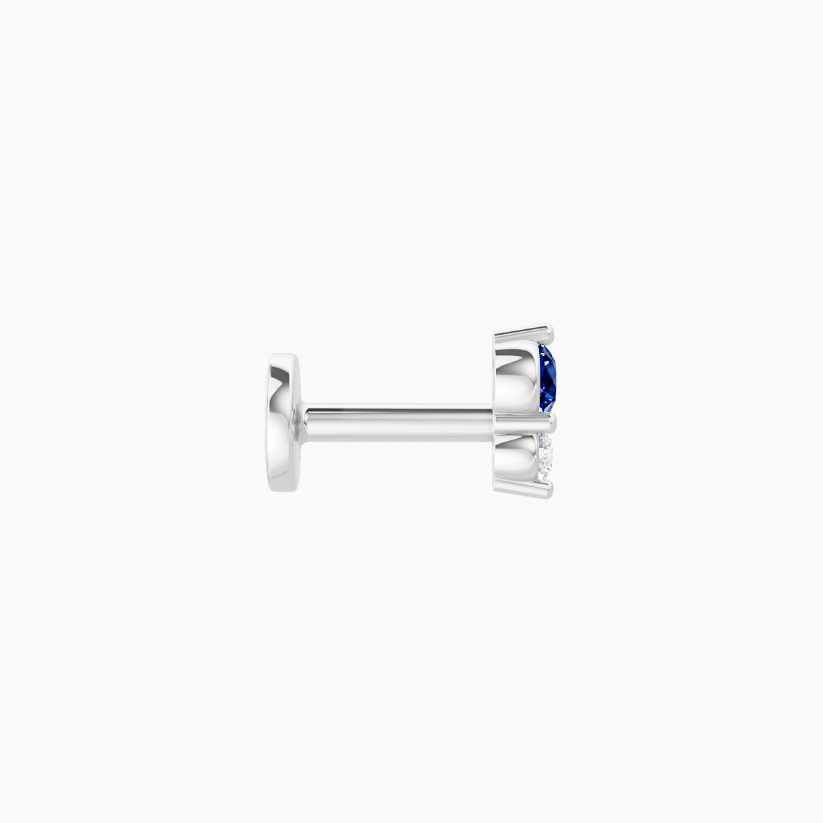Laetitia | 18k White Gold 5 mm 4.5 mm Sapphire & Diamond Nose Piercing