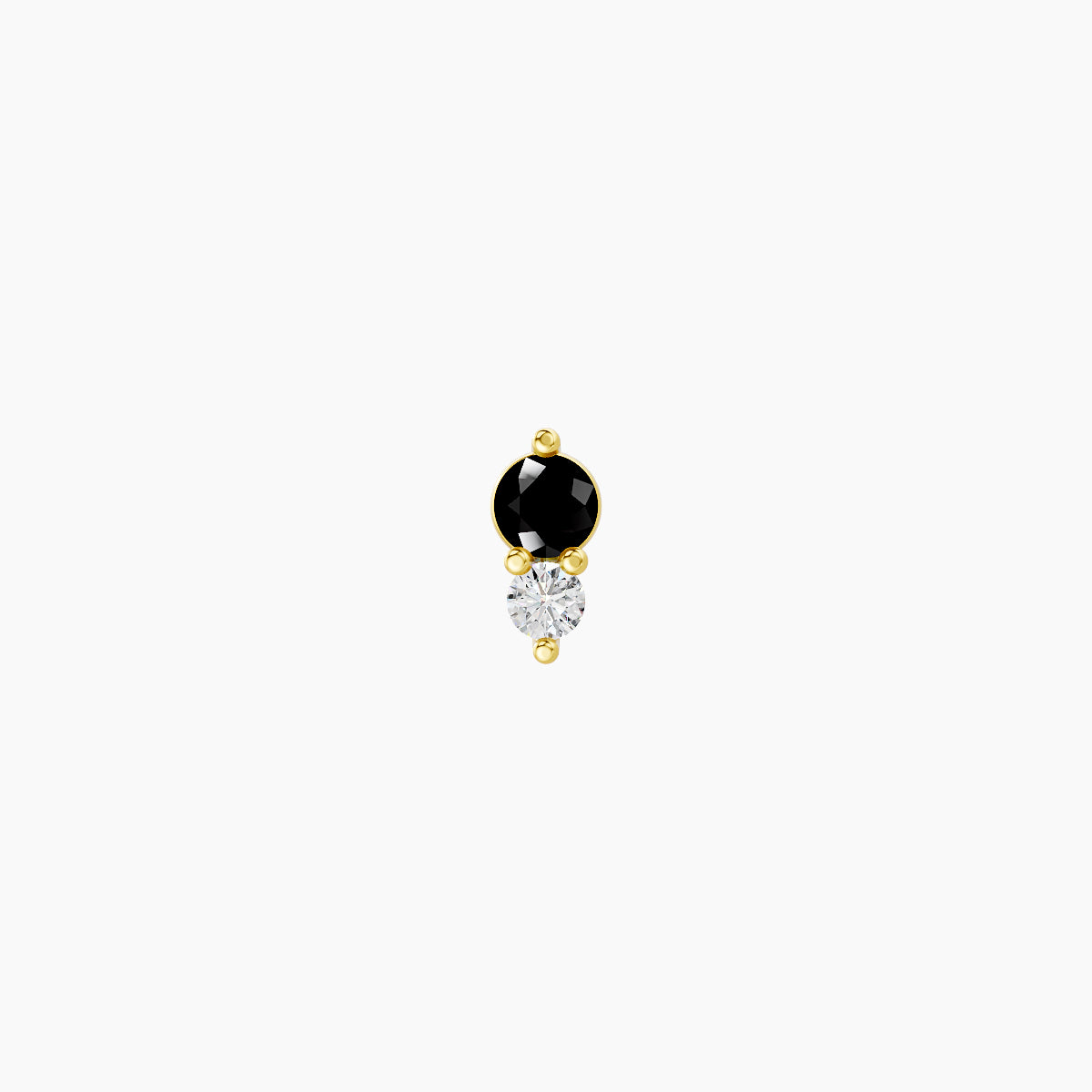 Laetitia | 18k Yellow Gold 5 mm 4.5 mm Black Diamond & Diamond Nose Piercing