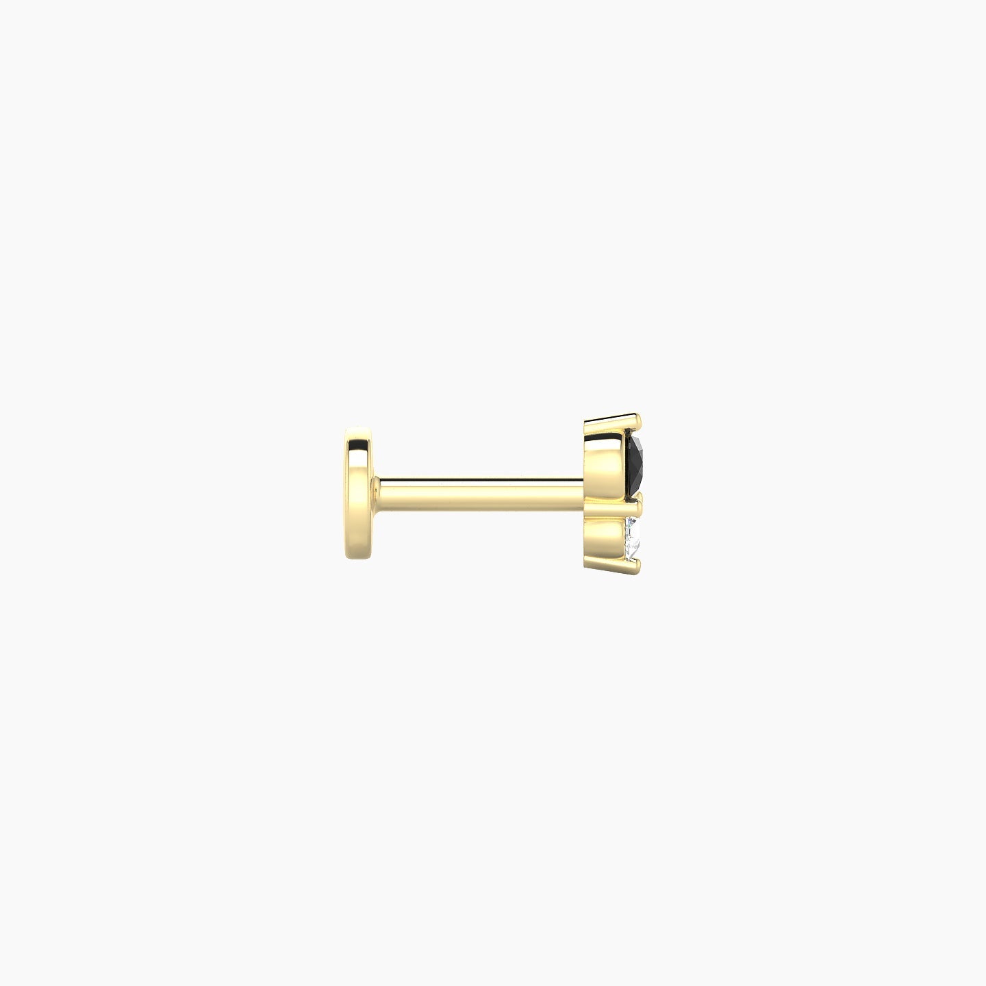 Laetitia | 18k Yellow Gold 5 mm 4.5 mm Black Diamond & Diamond Nose Piercing