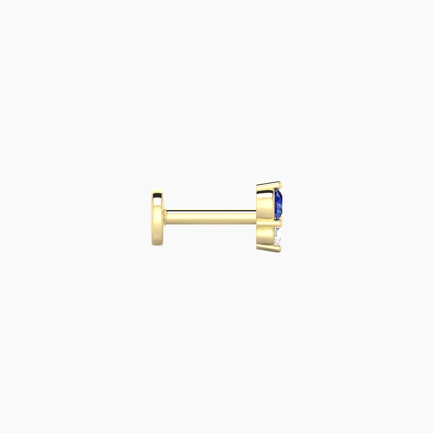 Laetitia | 18k Yellow Gold 5 mm 4.5 mm Sapphire & Diamond Nose Piercing