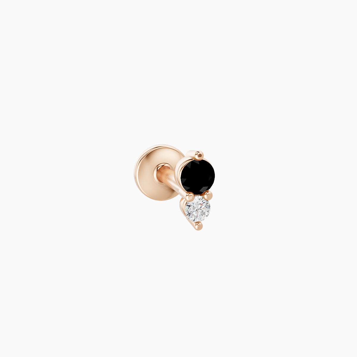 Laetitia | 18k Rose Gold 5 mm 4.5 mm Black Diamond & Diamond Piercing