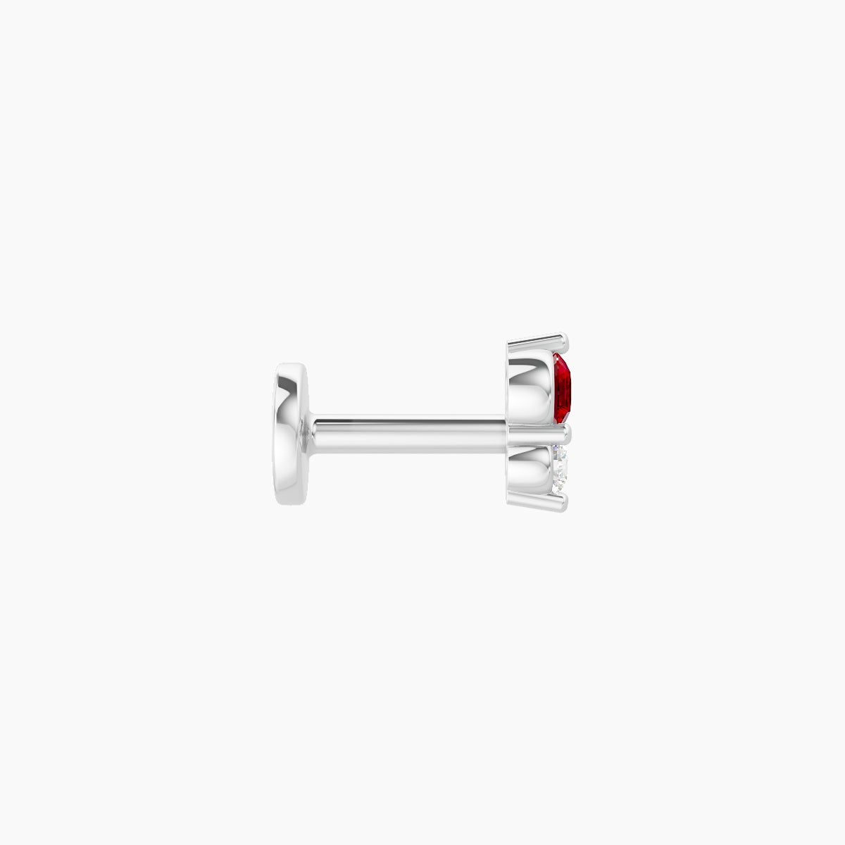 Laetitia | 18k White Gold 5 mm 4.5 mm Ruby & Diamond Piercing