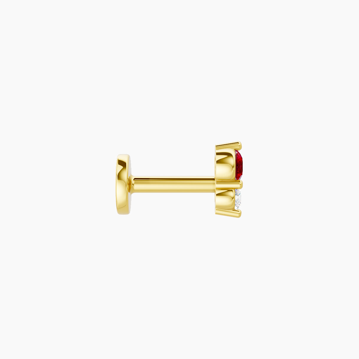 Laetitia | 18k Yellow Gold 5 mm 4.5 mm Ruby & Diamond Piercing