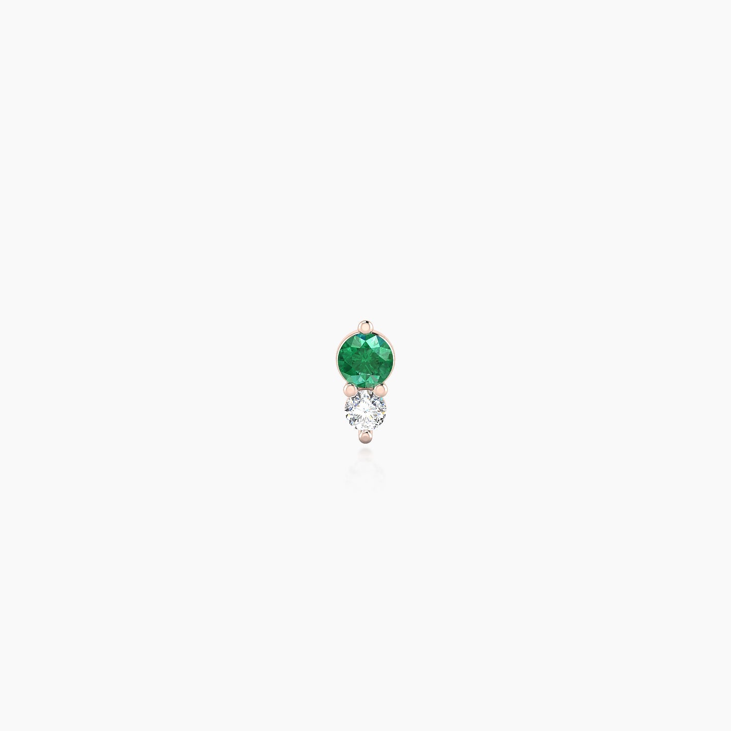 Laetitia | 18k Rose Gold 5 mm 4.5 mm Emerald & Diamond Piercing