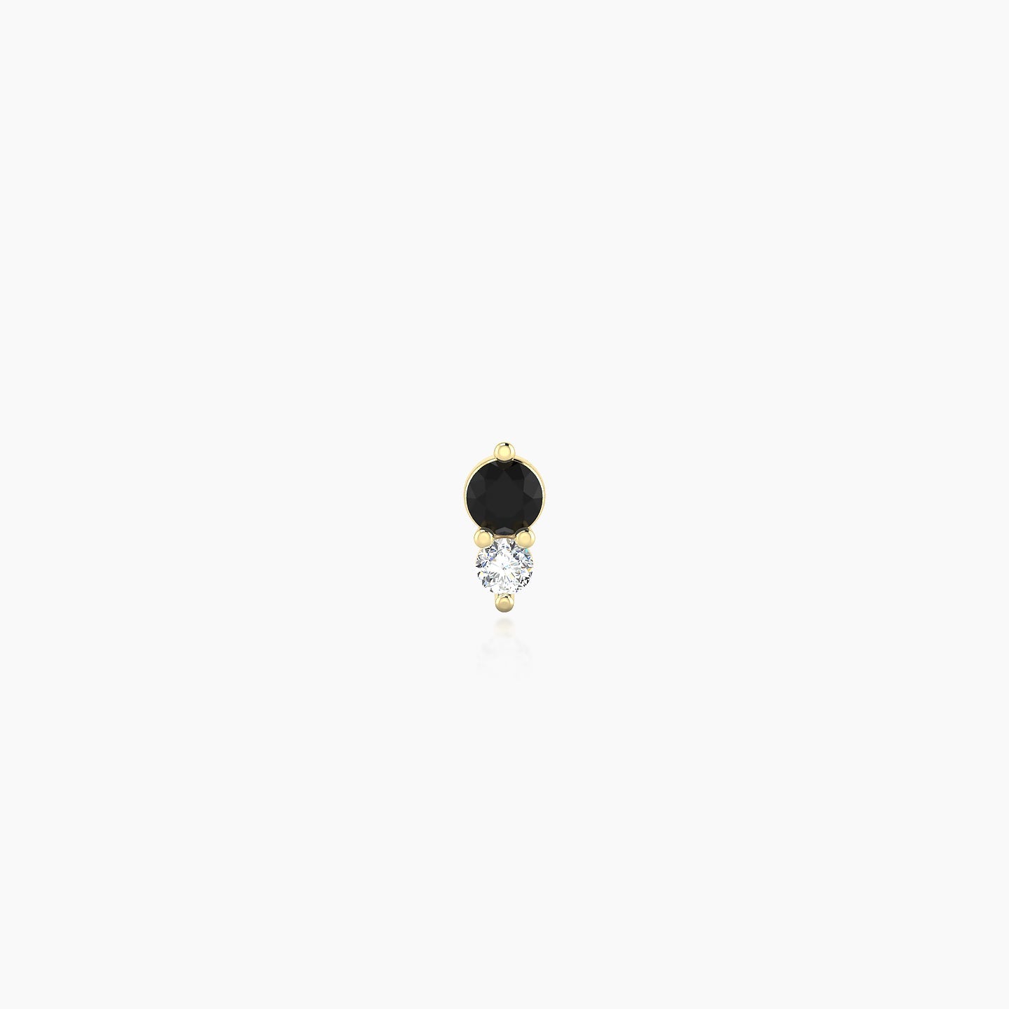 Laetitia | 18k Yellow Gold 5 mm 4.5 mm Black Diamond & Diamond Piercing