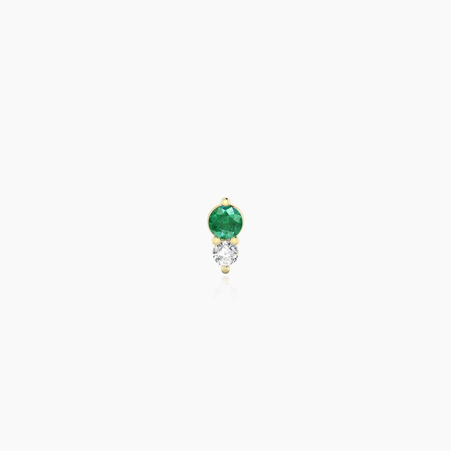 Laetitia | 18k Yellow Gold 5 mm 4.5 mm Emerald & Diamond Piercing