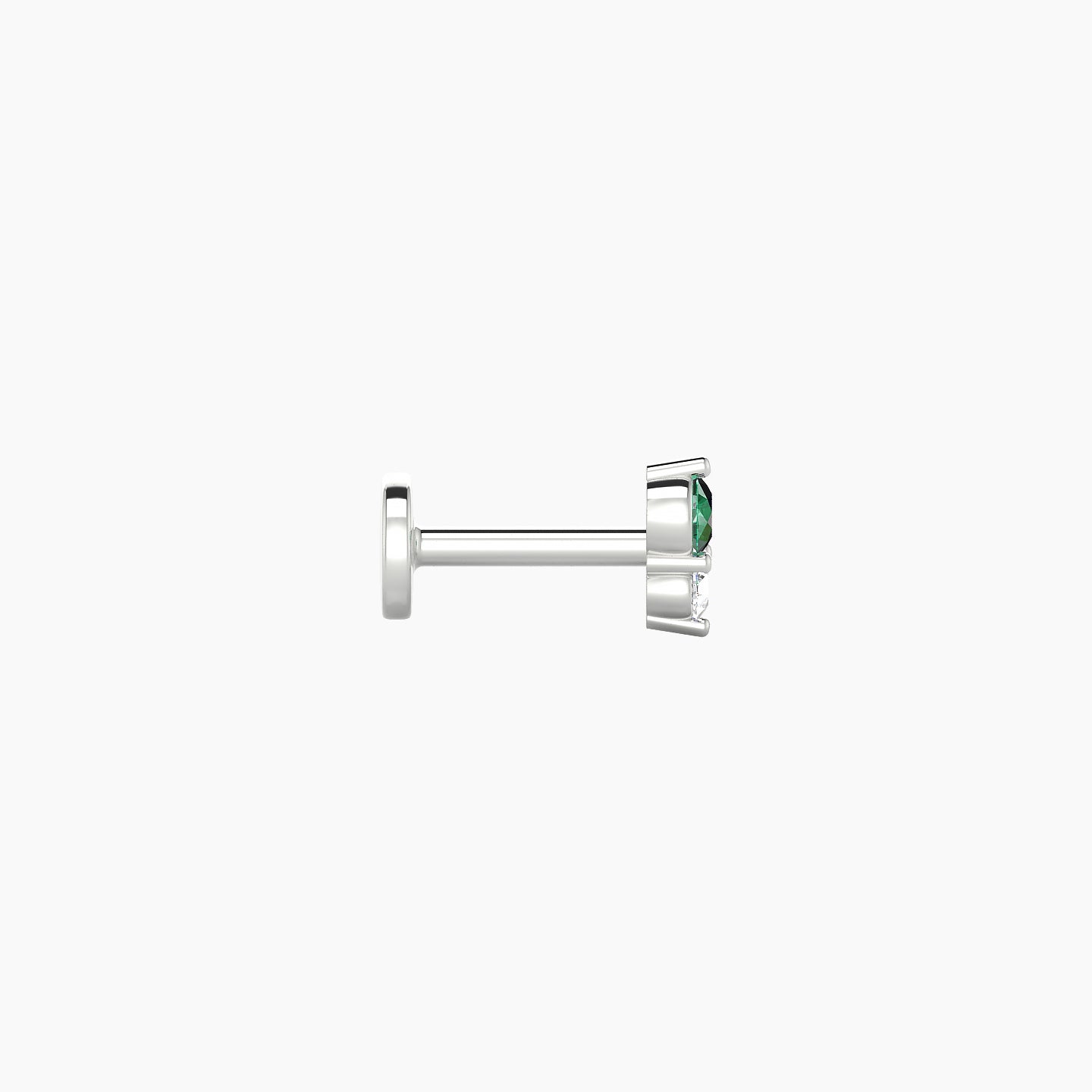 Laetitia | 18k White Gold 5 mm 4.5 mm Emerald & Diamond Piercing