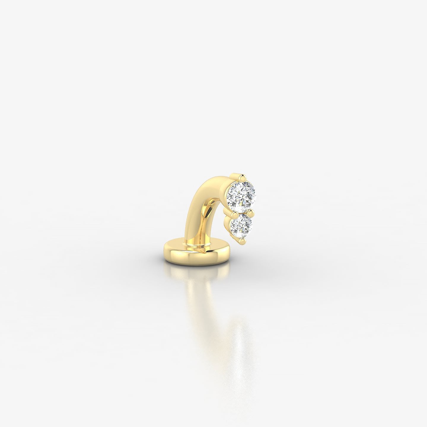 Laetitia | 18k Yellow Gold 4.5 mm 6 mm Diamond Floating Navel Piercing