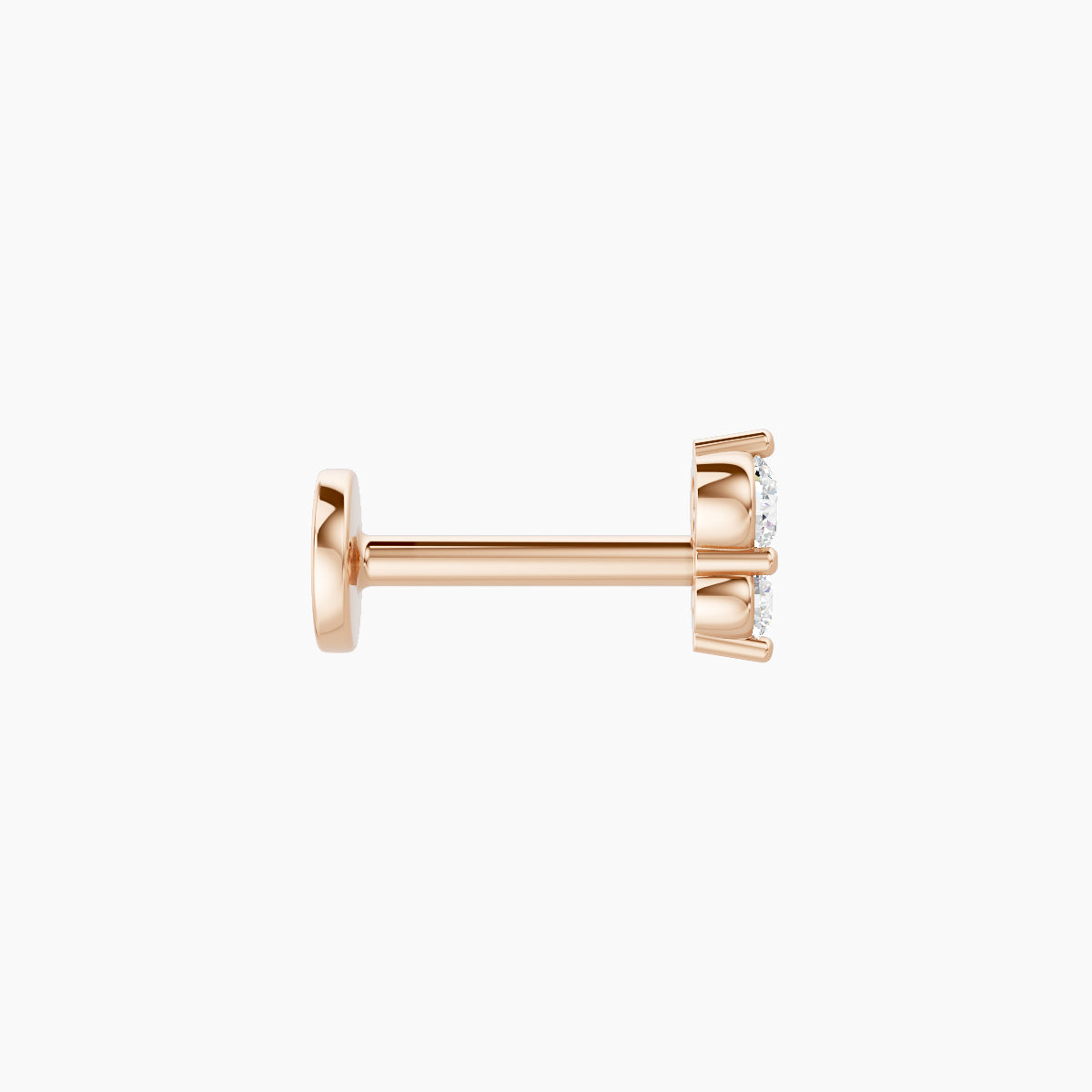 Laetitia | 18k Rose Gold 4.5 mm 6.5 mm Diamond Nose Piercing