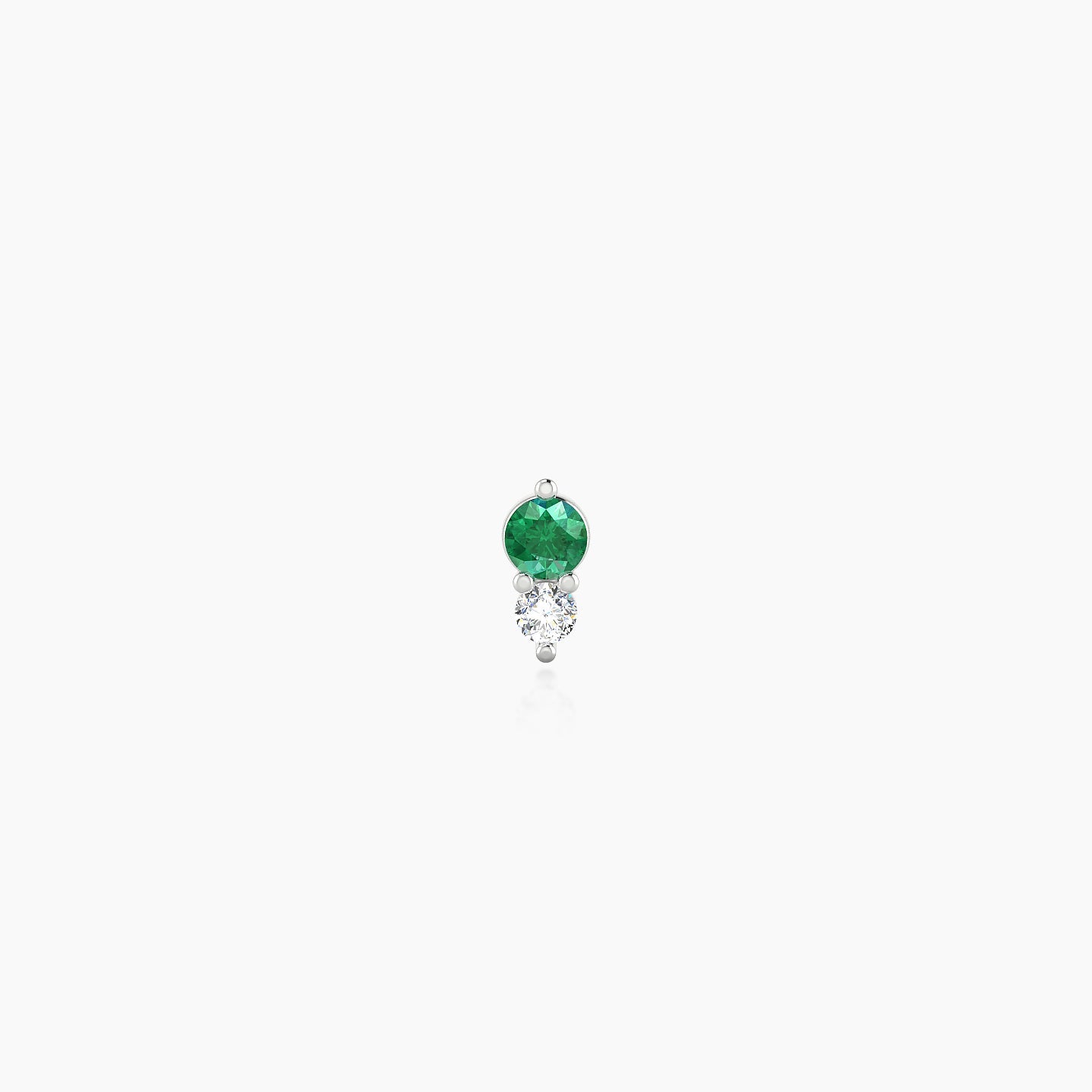 Laetitia | 18k White Gold 6.5 mm 4.5 mm Emerald & Diamond Nose Piercing