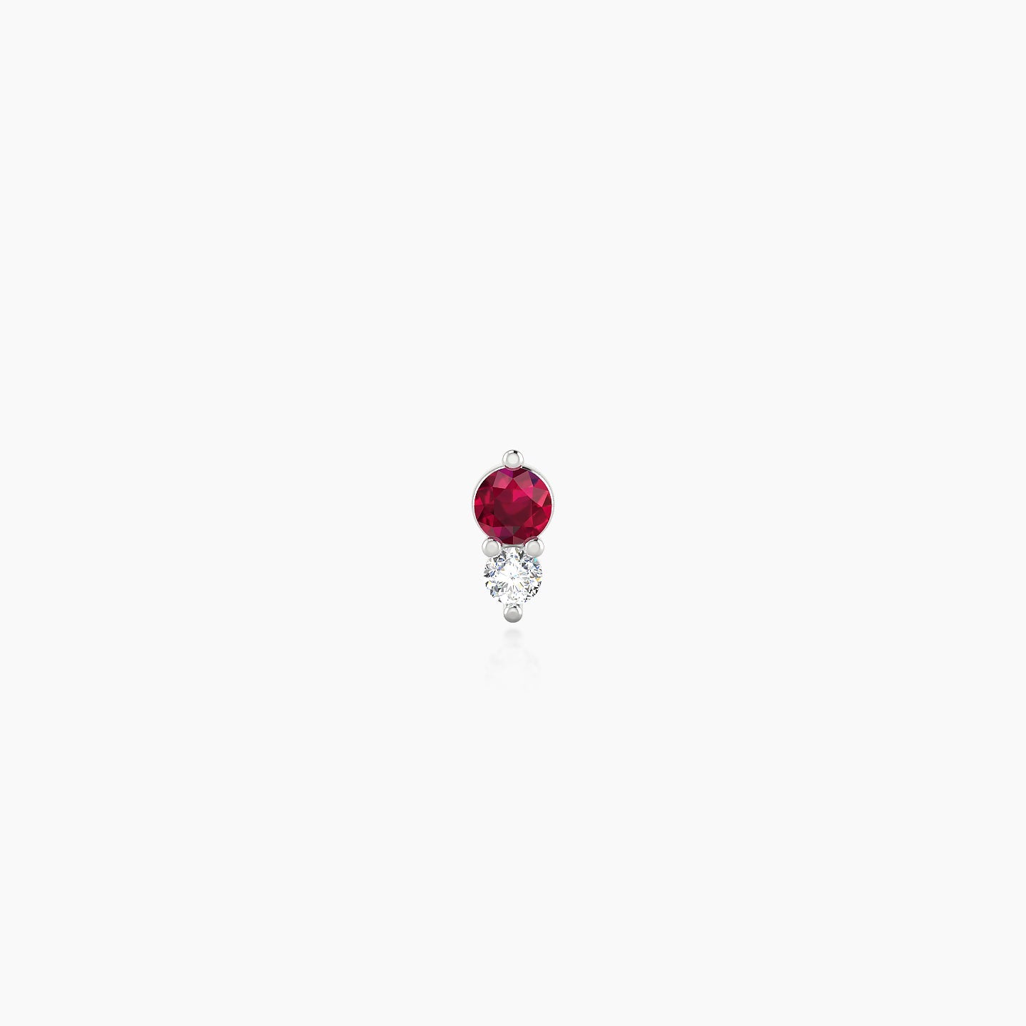 Laetitia | 18k White Gold 6.5 mm 4.5 mm Ruby & Diamond Nose Piercing