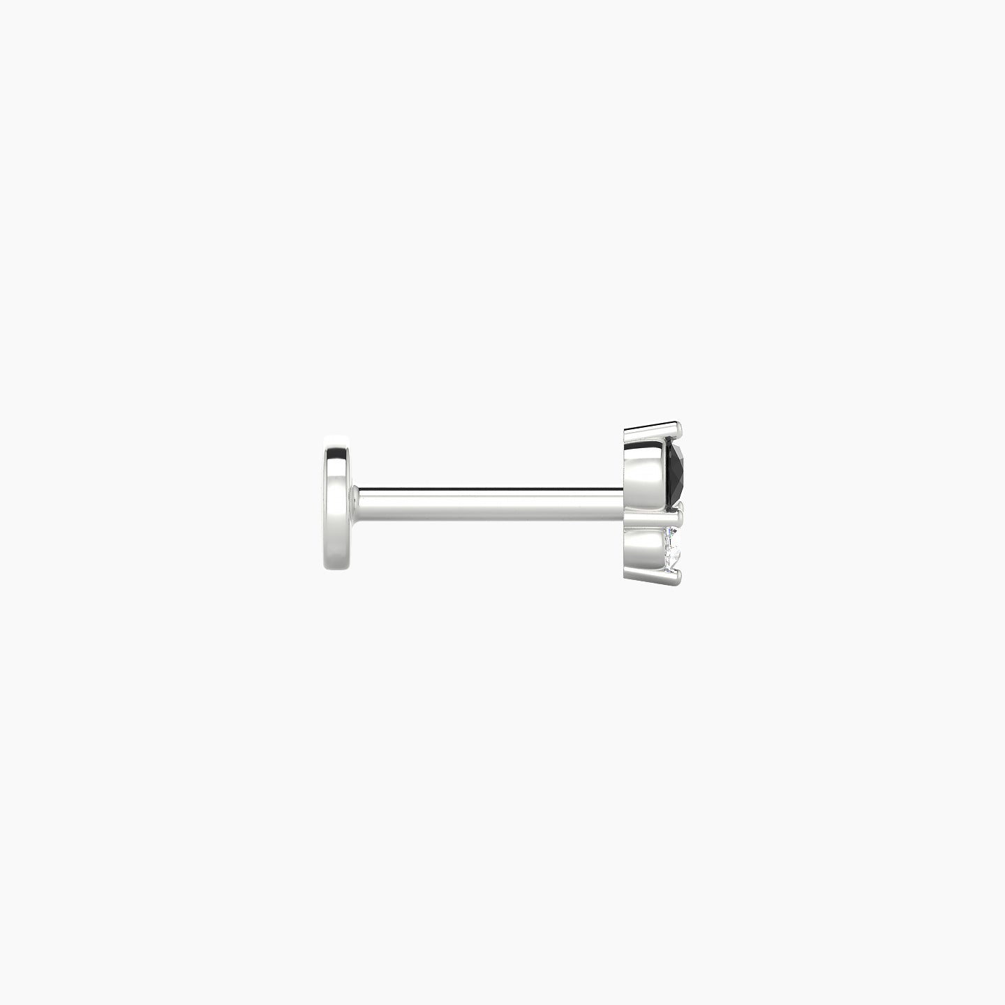 Laetitia | 18k White Gold 6.5 mm 4.5 mm Black Diamond & Diamond Nose Piercing