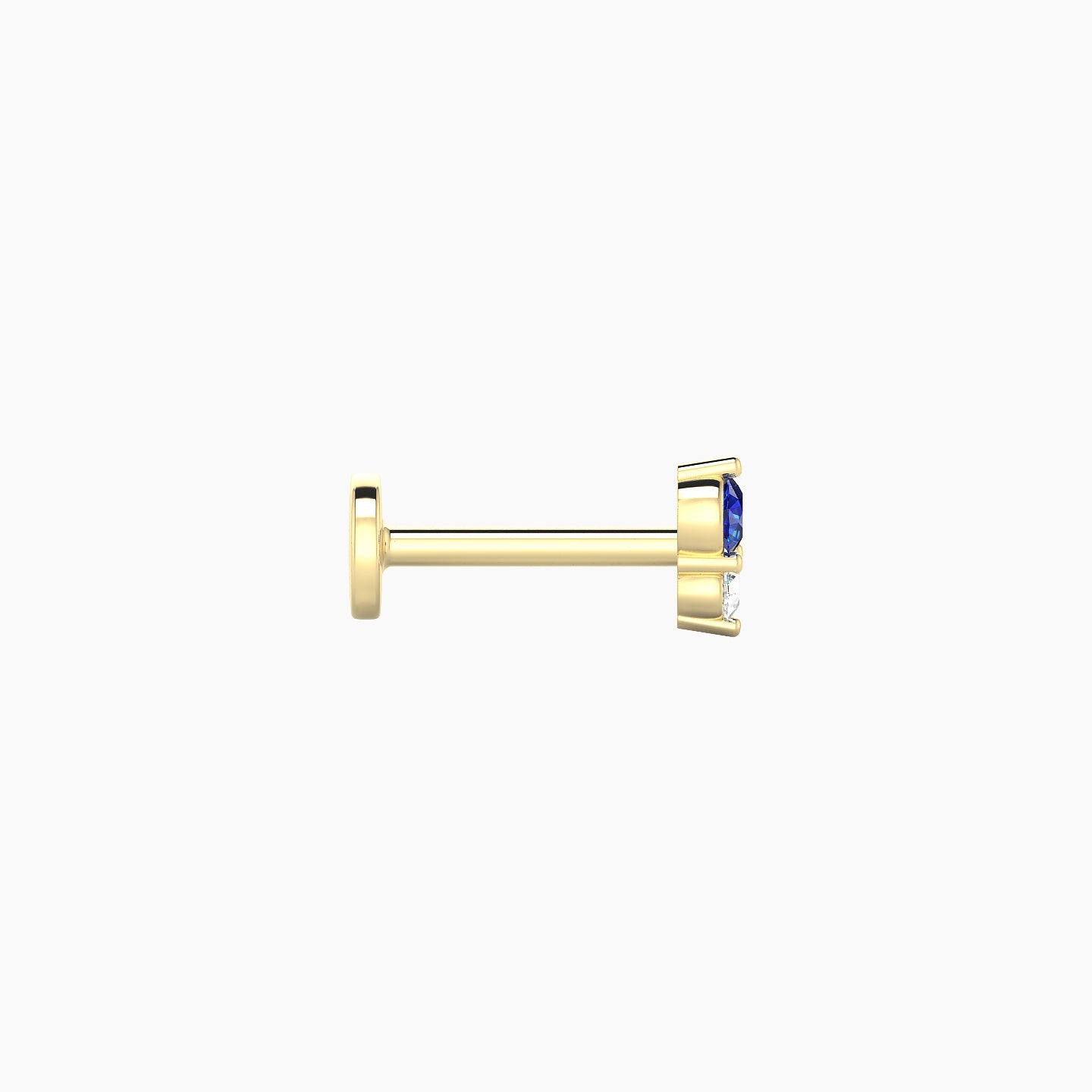 Laetitia | 18k Yellow Gold 6.5 mm 4.5 mm Sapphire & Diamond Nose Piercing